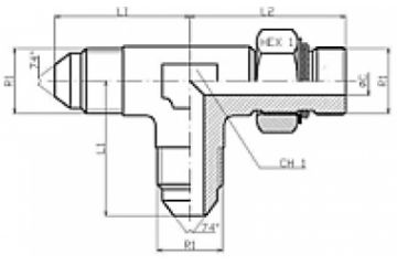 Adaptor UNF T FE metric orientabil lateral 74/74/0